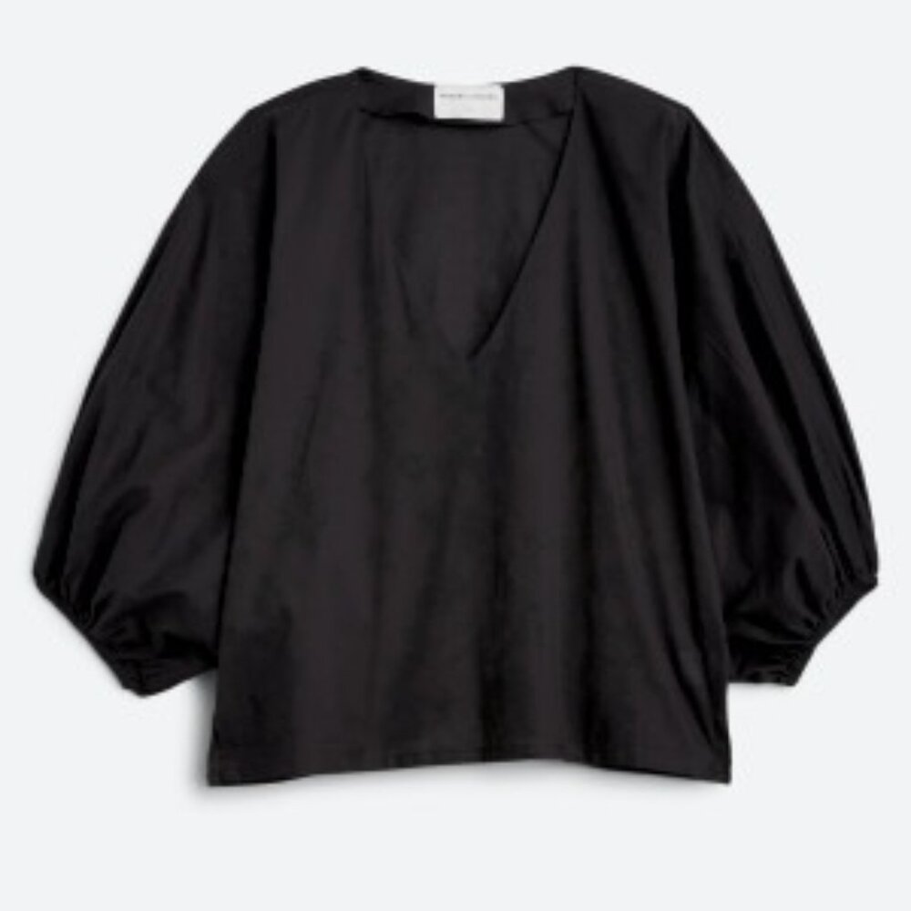 Modern Citizen Sirena V-Neck Organic Cotton Blouse, Size Medium
